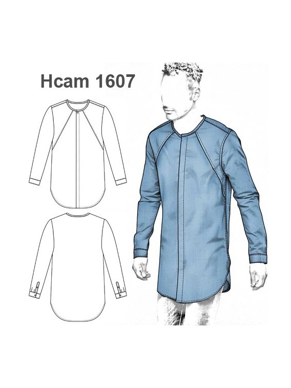 CAMISA CUELLO REDONDO EXTRA LARGA HOMBRE