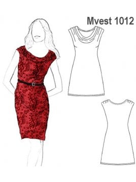 VESTIDO CUELLO DRAPEADO MUJER