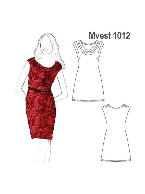 VESTIDO CUELLO DRAPEADO MUJER