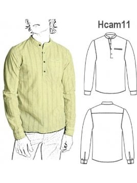 CAMISA CUELLO MAO HOMBRE SEMI ENTALLADA,