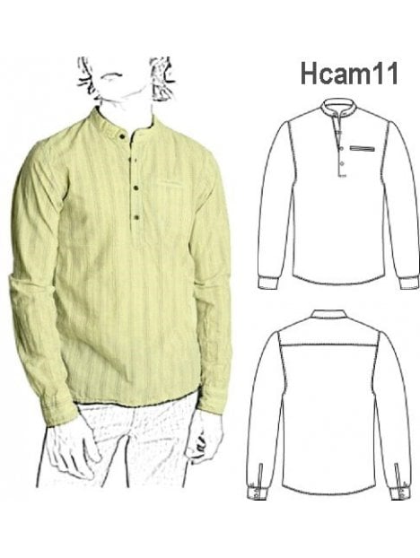 CAMISA CUELLO MAO HOMBRE SEMI ENTALLADA,