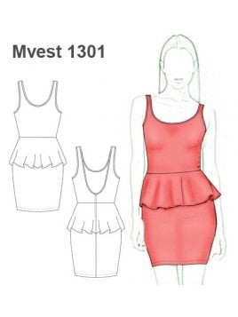 VESTIDO PEPLUM CORTE EN CINTURA