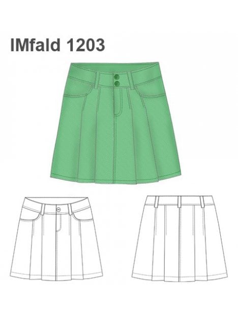 FALDA CON TABLAS Y BOLSILLOS