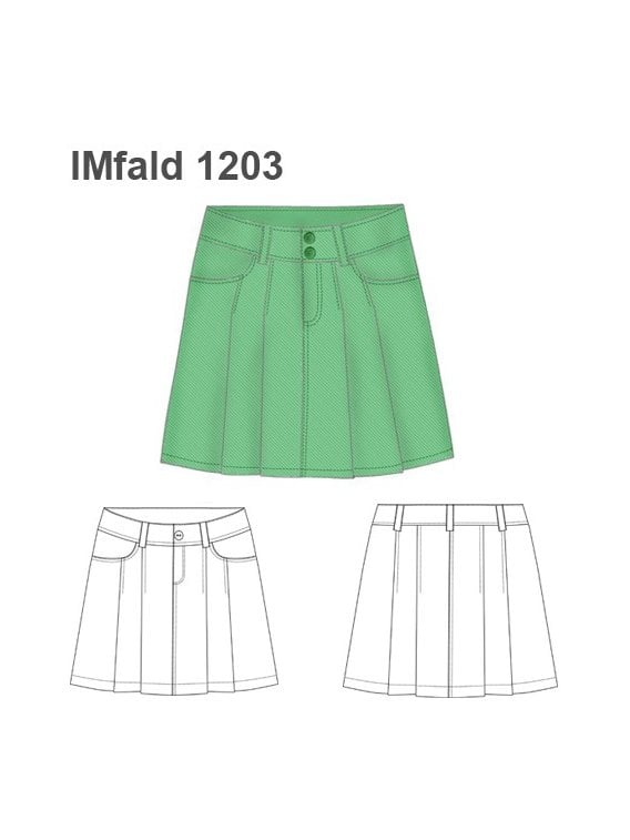 FALDA CON TABLAS Y BOLSILLOS