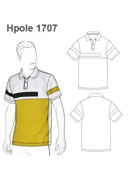 POLERA BASICA CUELLO POLO CORTES HOMBRE