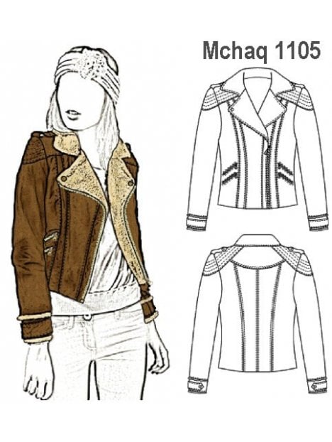 CHAQUETA AVIADOR MUJER, CORTES EN DELANT