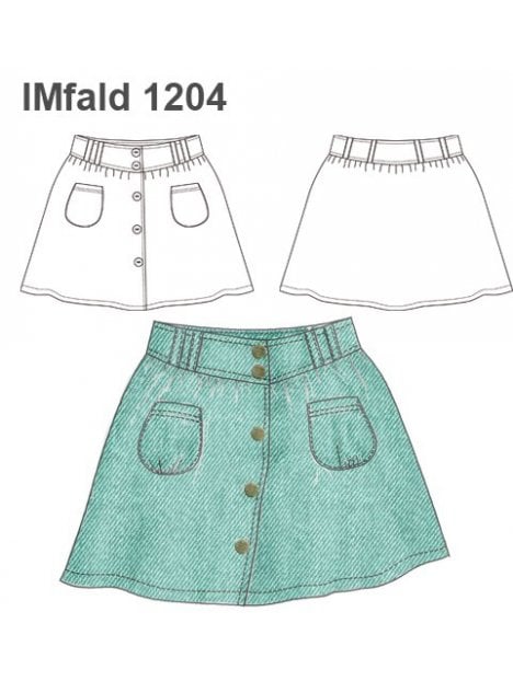 FALDA CON PRETINA EN PUNTA