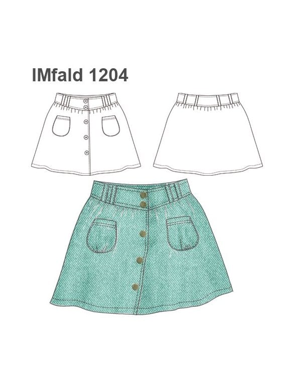 FALDA CON PRETINA EN PUNTA