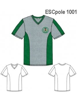 POLERA CUELLO "V" Y CORTE EN DELANTERO,