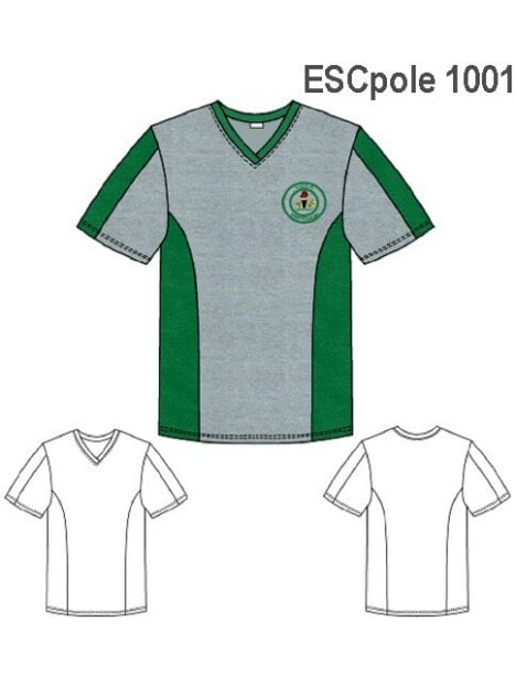 POLERA CUELLO "V" Y CORTE EN DELANTERO,