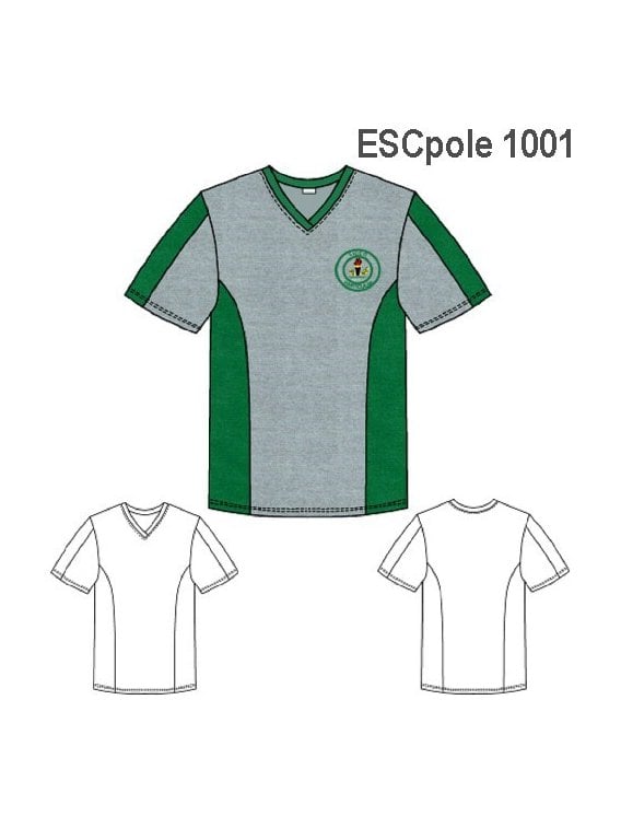 POLERA CUELLO "V" Y CORTE EN DELANTERO,