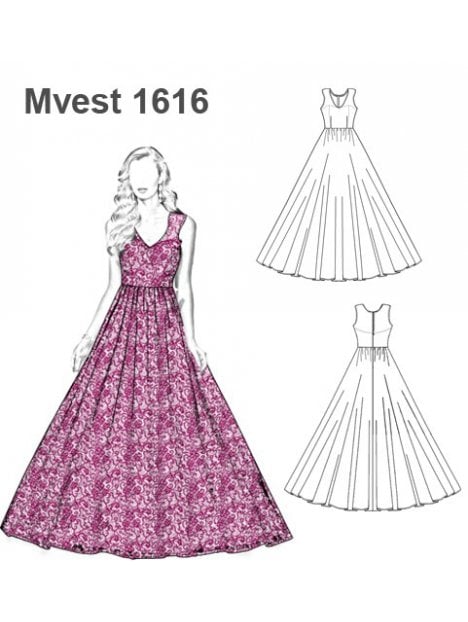 VESTIDO LARGO FIESTA FALDA PLATO MUJER