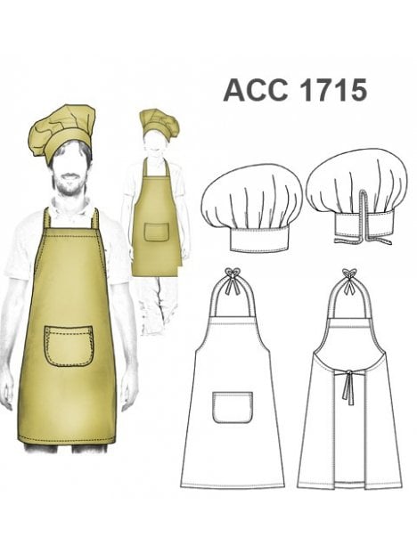 DELANTAL Y GORRO DE COCINA 1715
