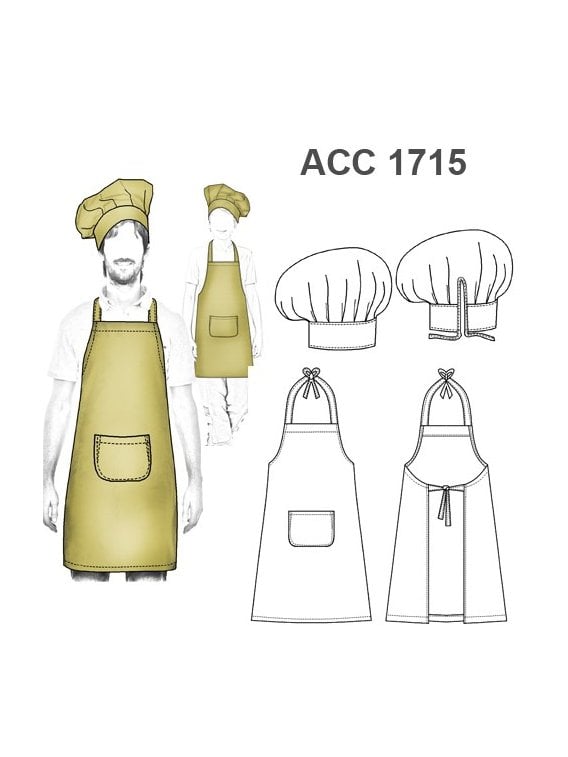 DELANTAL Y GORRO DE COCINA 1715