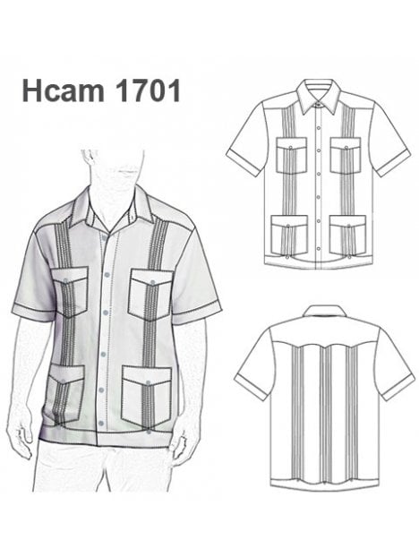 CAMISA GUAYABERA MANGA CORTA 