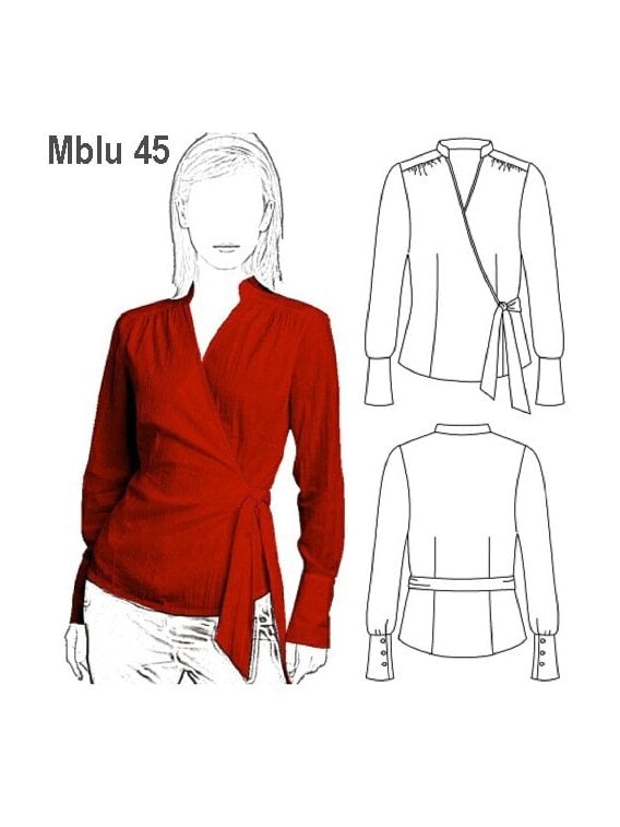 Molde blusa cruzada mujer 0945