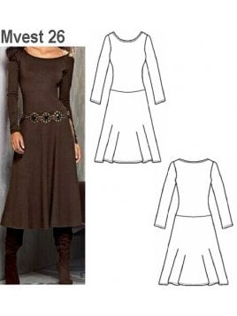 VESTIDO ESCOTE BOTE MUJER