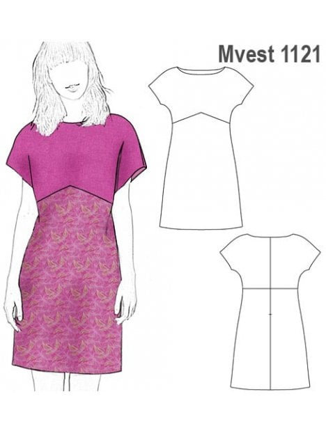 VESTIDO CORTE TRIANGULAR, MANGA KIMONO,