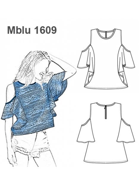 Molde blusa sin hombros mujer 1609
