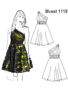 VESTIDO UN HOMBRO MUJER