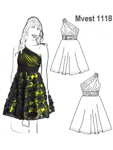 VESTIDO UN HOMBRO MUJER