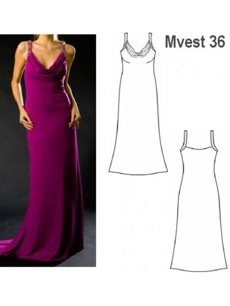 VESTIDO CUELLO DRAPEADO MUJER AL SESGO,