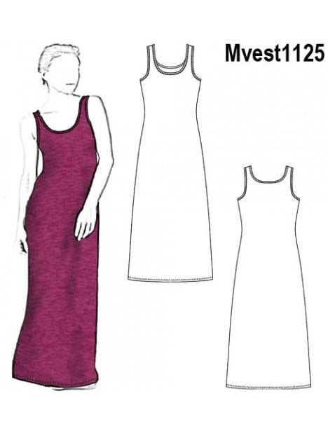 VESTIDO MUSCULOSA MUJER, CUELLO REDONDO.