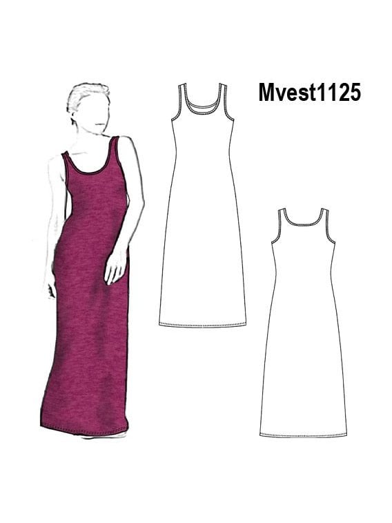 VESTIDO MUSCULOSA MUJER, CUELLO REDONDO.