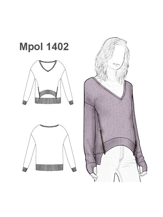 POLERON REMERA CUELLO V MUJER