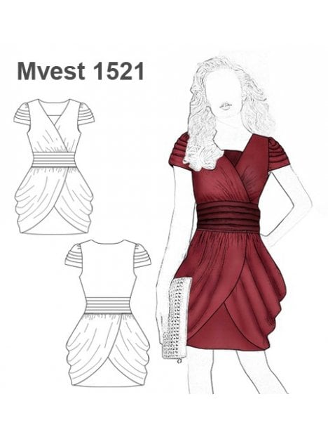 MOLDES PATRONES VESTIDO FIESTA PLIEGUES