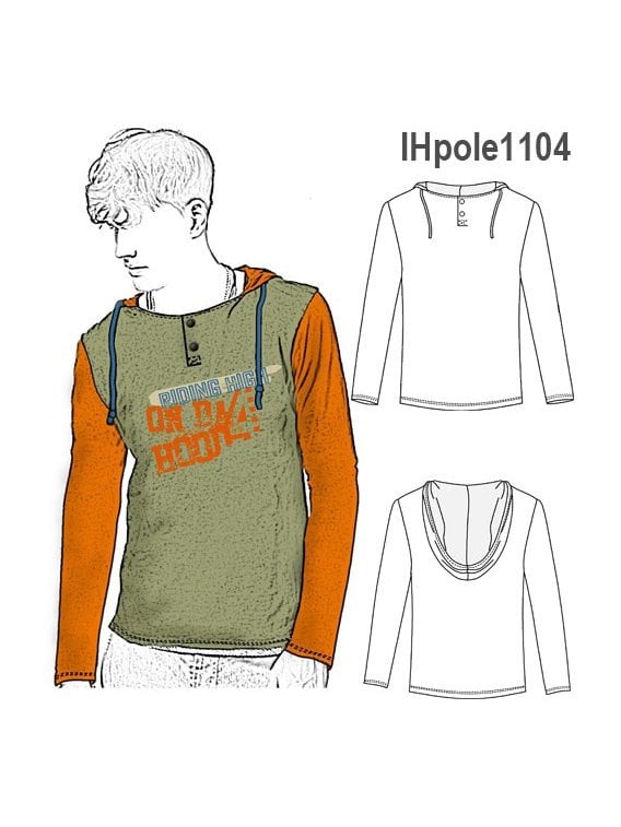 POLERA CAPUCHON NIÑO, MODELO AJUSTADO, P