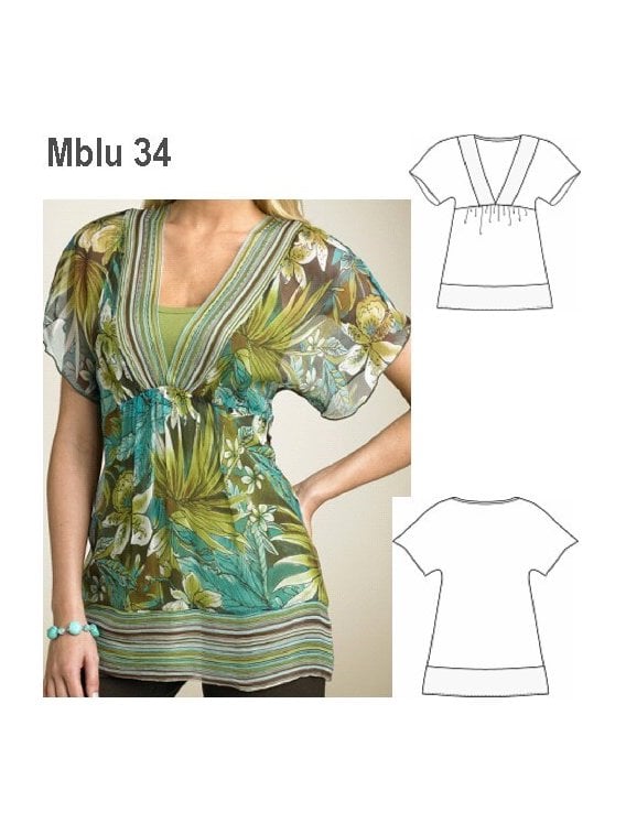 BLUSA COMBINADA MUJER, MANGA CORTA
