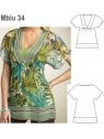 BLUSA COMBINADA MUJER, MANGA CORTA