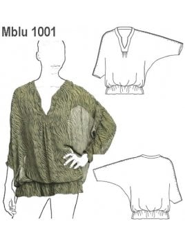 BLUSA MANGA KIMONO MUJER, RECOGIDO EN CI