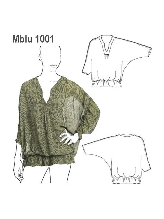 BLUSA MANGA KIMONO MUJER, RECOGIDO EN CI