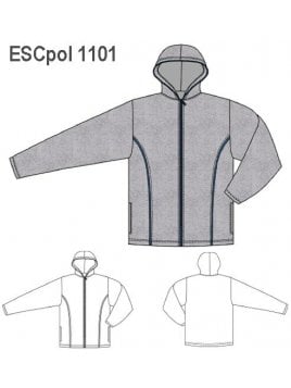 POLERON CIERRE Y CAPUCHON, VIVOS DE TELA