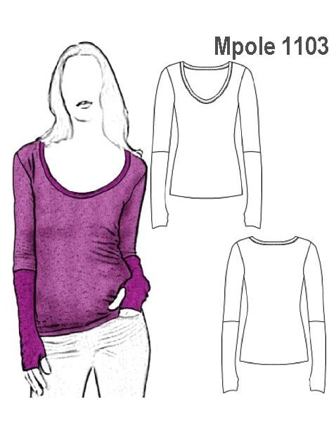 POLERA CON GUANTE MUJER.