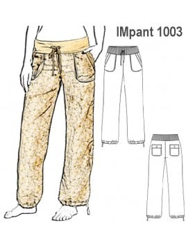 PANTALON PRETINA ELASTICADA NIÑA, BOLSIL