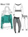BUZO MODA MUJER, CORTE CURVO EN PANTALON