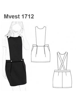 FALDA POLLERA CON PECHERA PETO MUJER