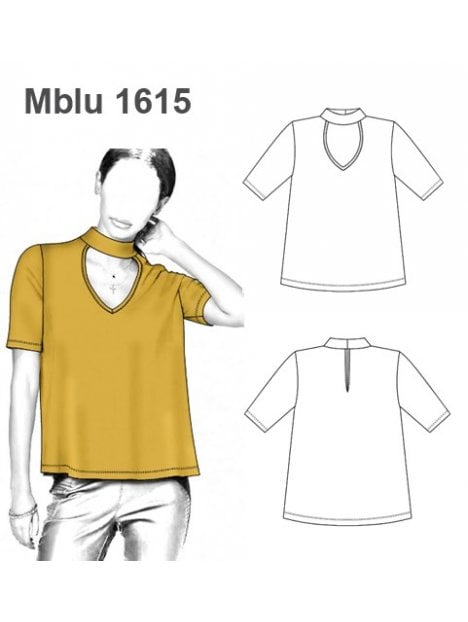 BLUSA CUELLO CHOKER MUJER