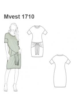 VESTIDO RECTO BASICO CORTO NUDO MUJER