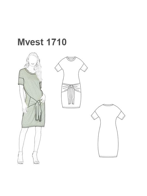 VESTIDO RECTO BASICO CORTO NUDO MUJER