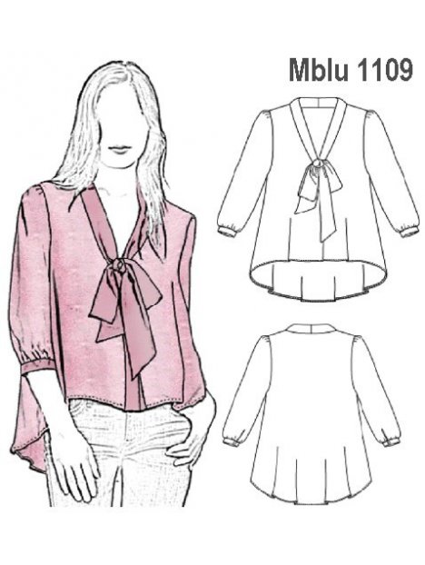 BLUSA CON LAZO (CORBATA)