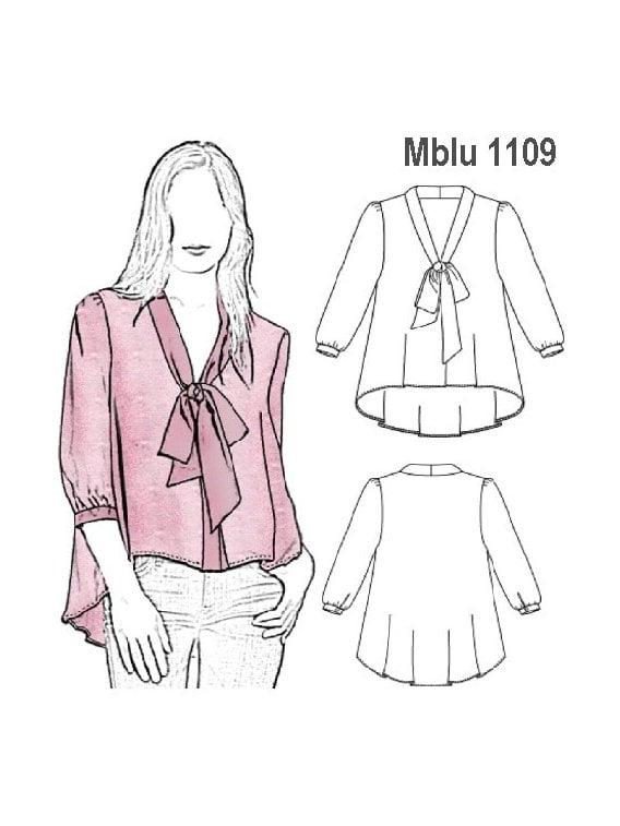 BLUSA CON LAZO (CORBATA)