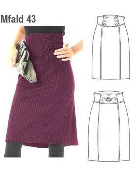 FALDA CINTURA ALTA MUJER, FORRO INTERIOR