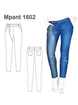 PANTALON JEANS BOTONES  MUJER
