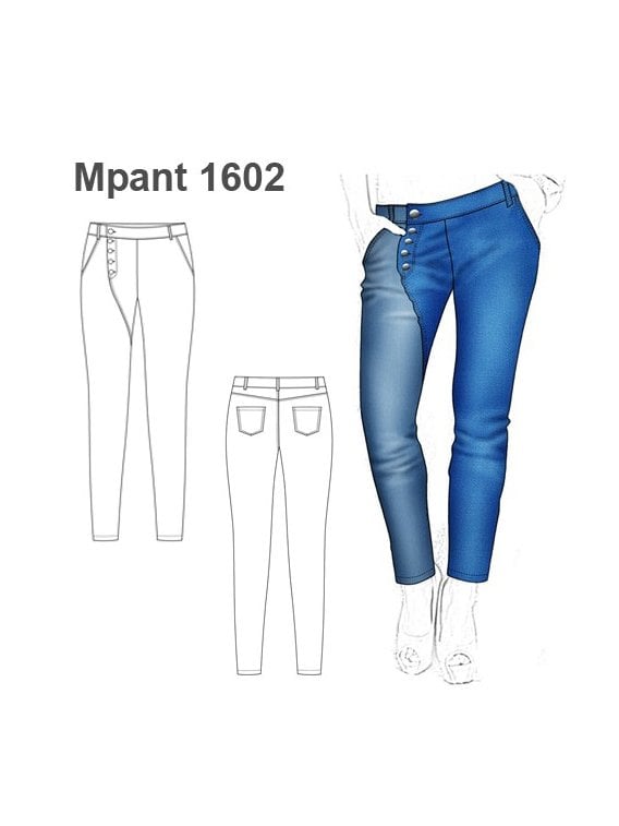 PANTALON JEANS BOTONES  MUJER