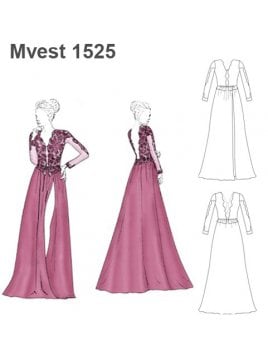 MOLDES PATRONES VESTIDO FIESTA LARGO MUJ