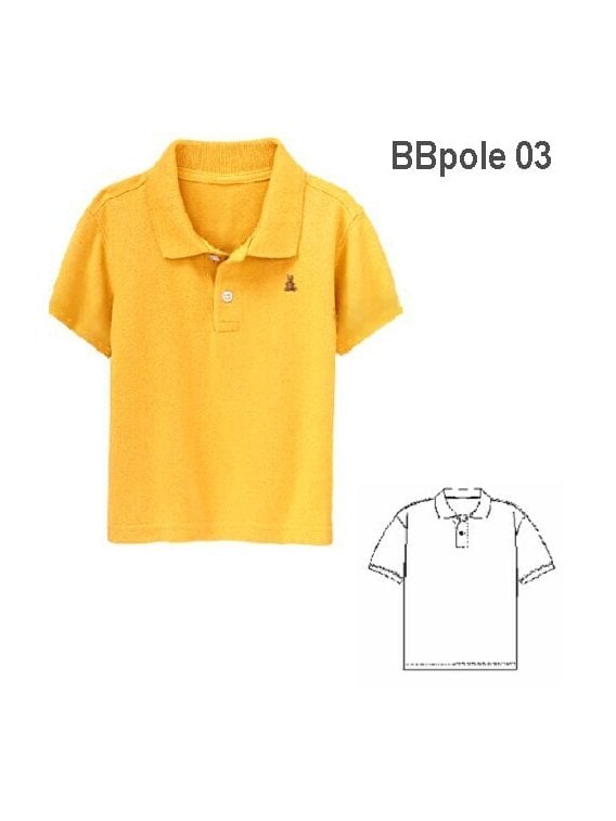 POLERA CUELLO Y PATA BEBE, MANGA CORTA,